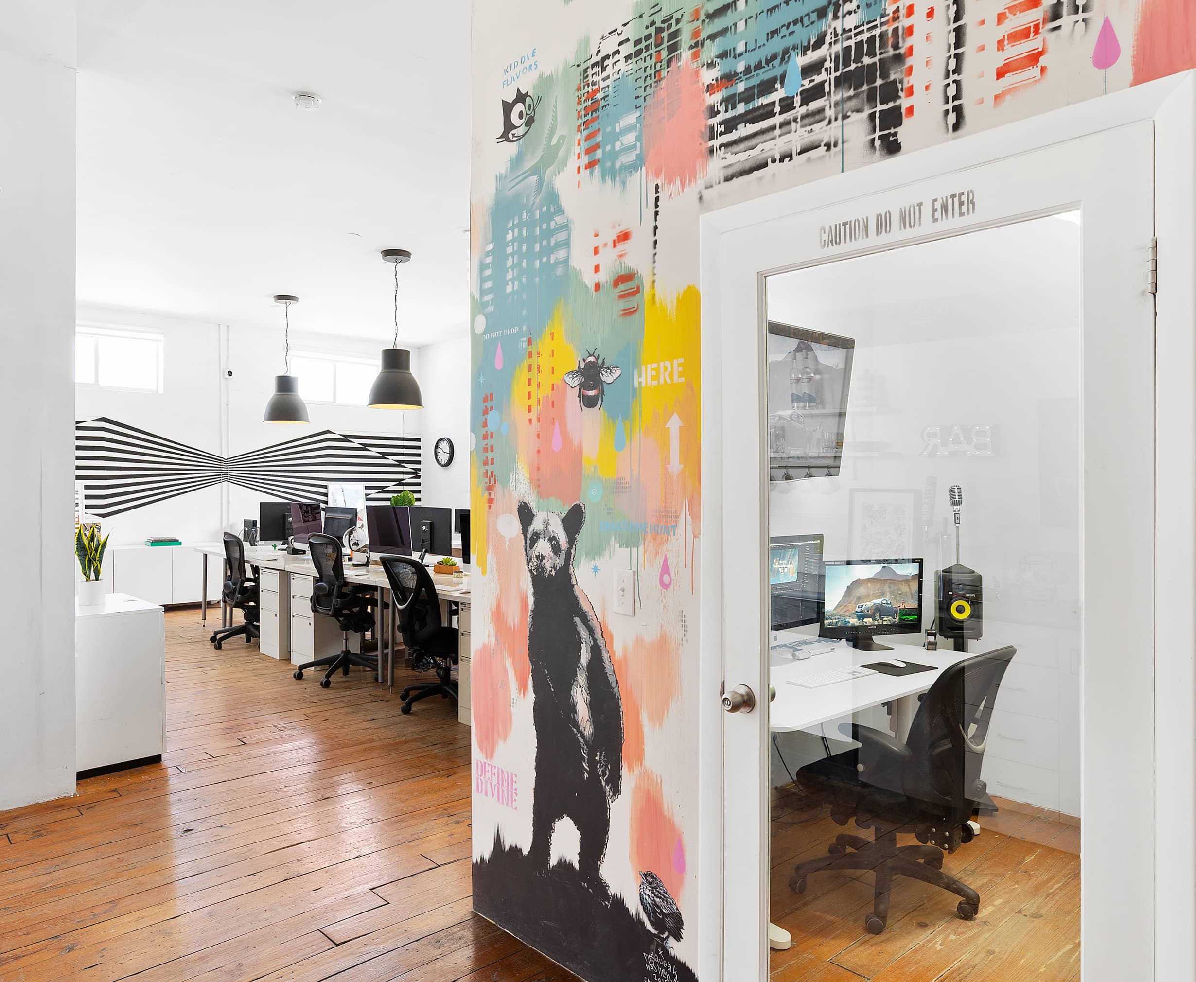 Artistic-looking production studio office