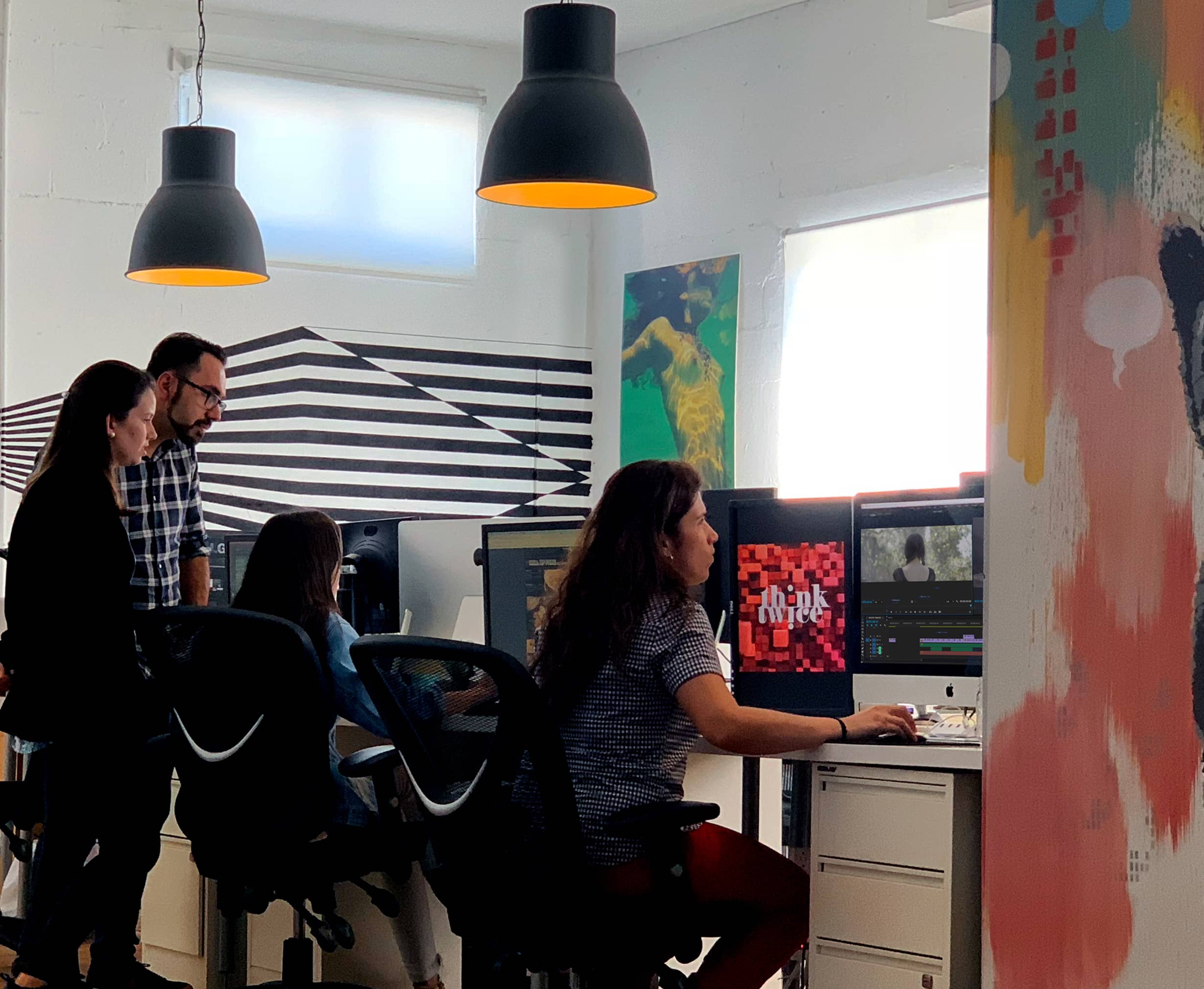 Creative people working in office studio